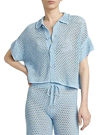 Open-Front Button-Front Shirt