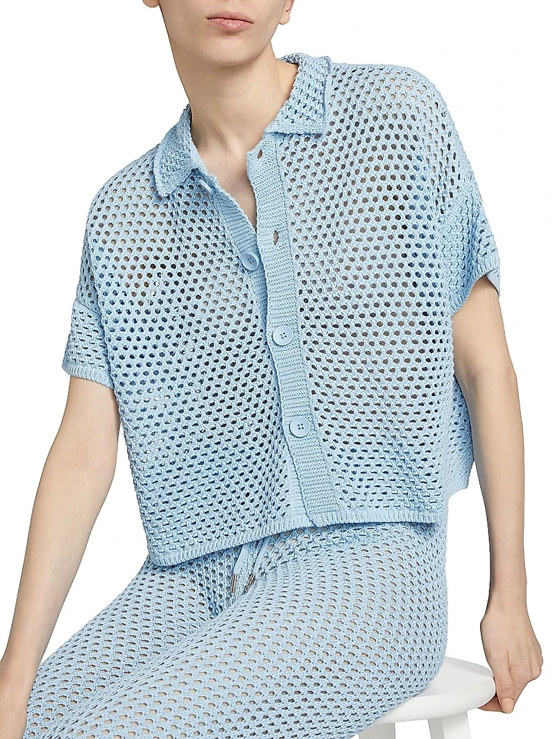 Open-Front Button-Front Shirt