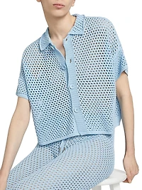 Open-Front Button-Front Shirt