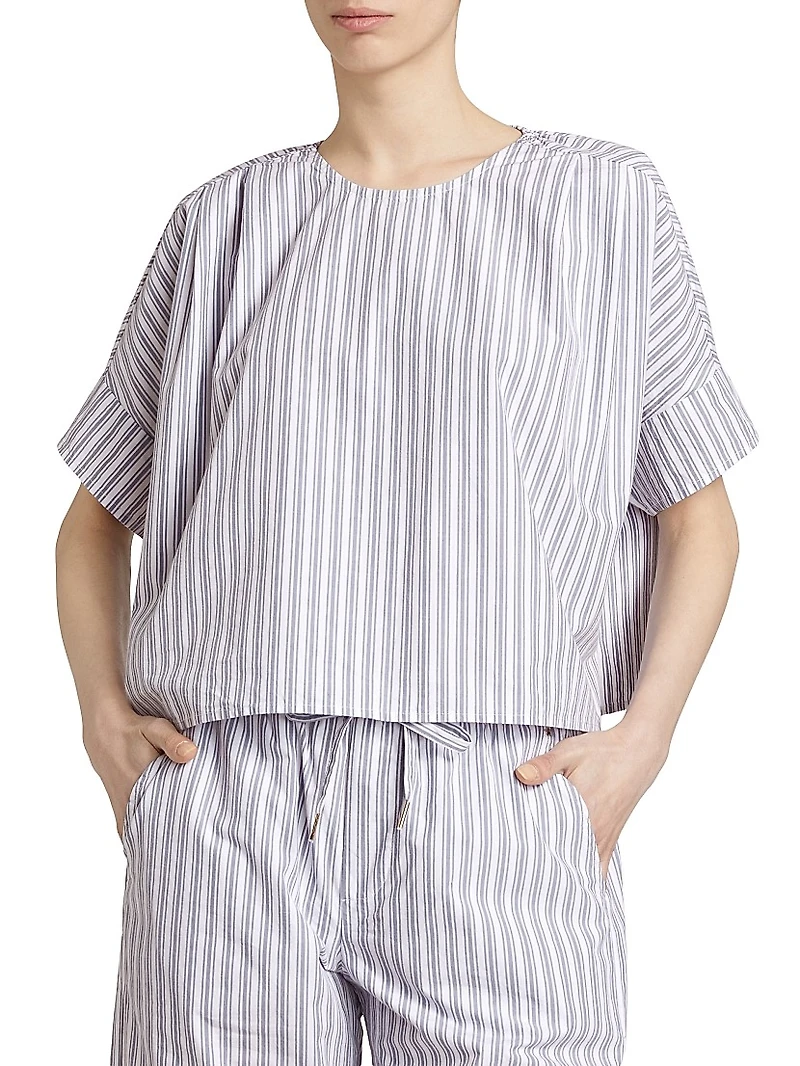 Boxy Striped Cotton T-Shirt