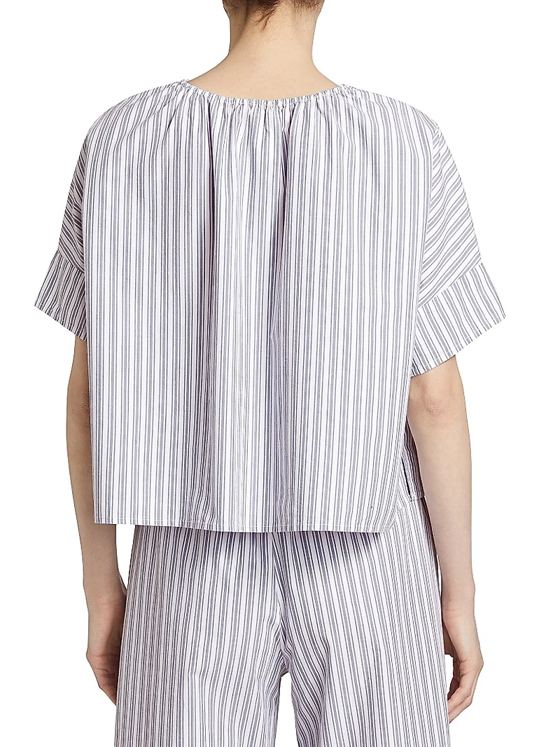 Boxy Striped Cotton T-Shirt