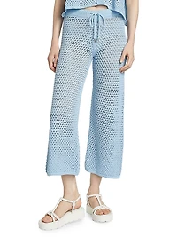 Crocheted Wide-Leg Pants
