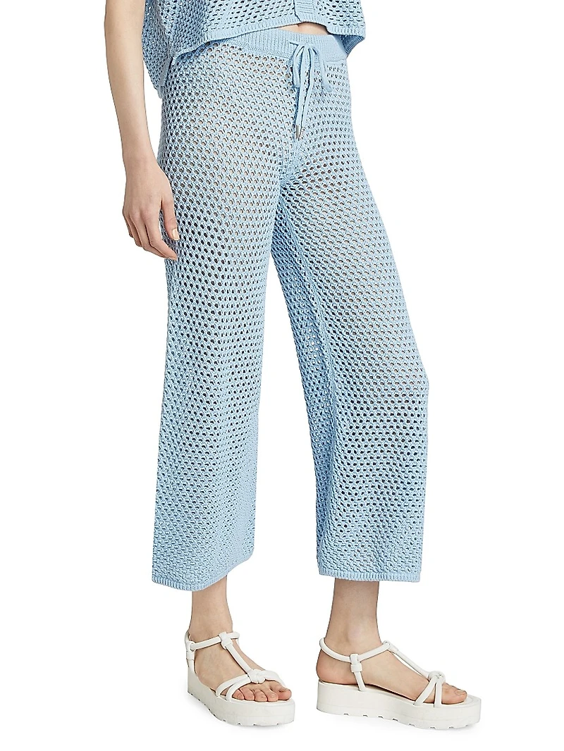 Crocheted Wide-Leg Pants