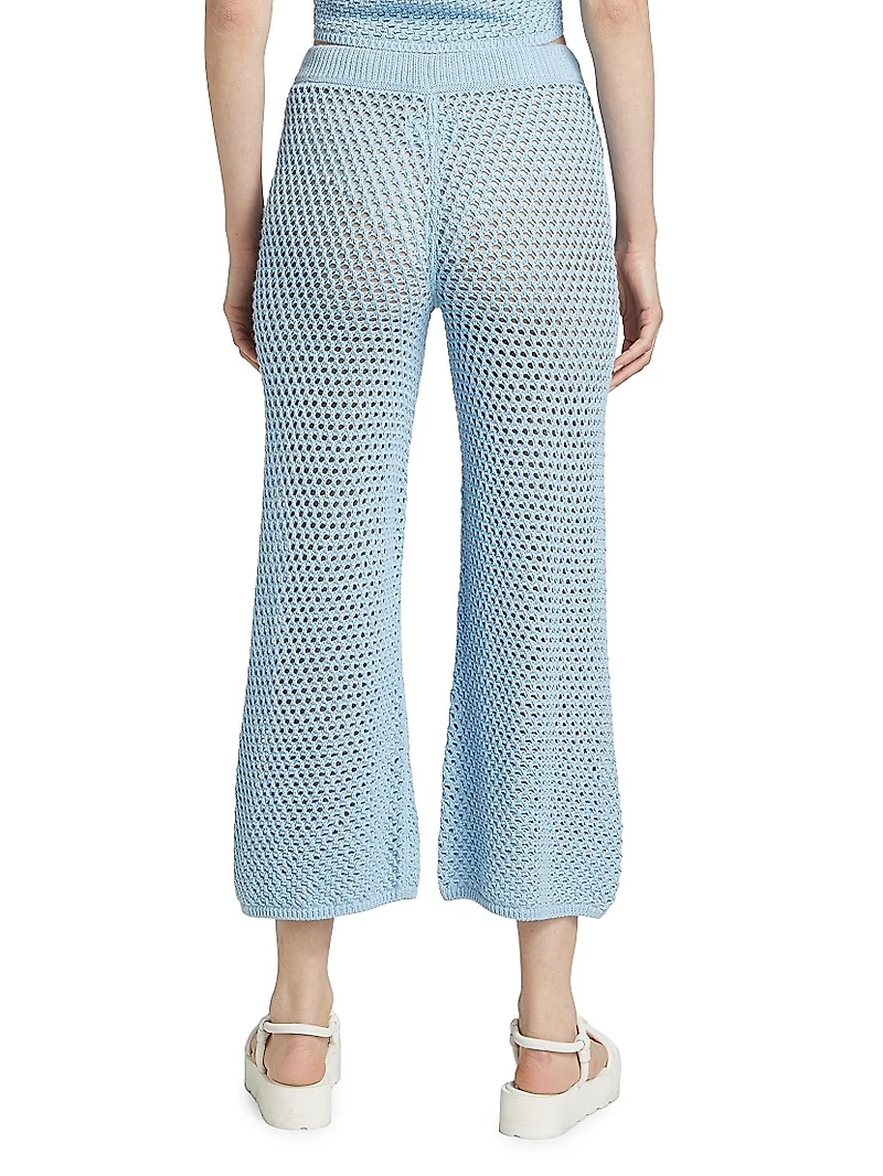 Crocheted Wide-Leg Pants