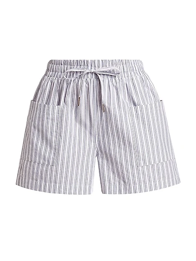 Soft Striped Cotton Shorts