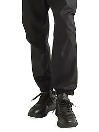 Leather and Re-Nylon High-Top Sneakers