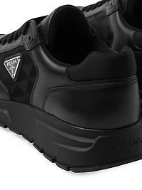 Leather and Re-Nylon High-Top Sneakers