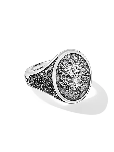 Petrvs Wolf Signet Ring Sterling Silver