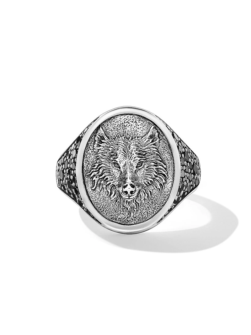 Petrvs Wolf Signet Ring Sterling Silver
