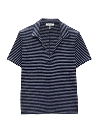 Striped Stretch Cotton Knit Shirt
