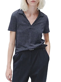 Striped Stretch Cotton Knit Shirt