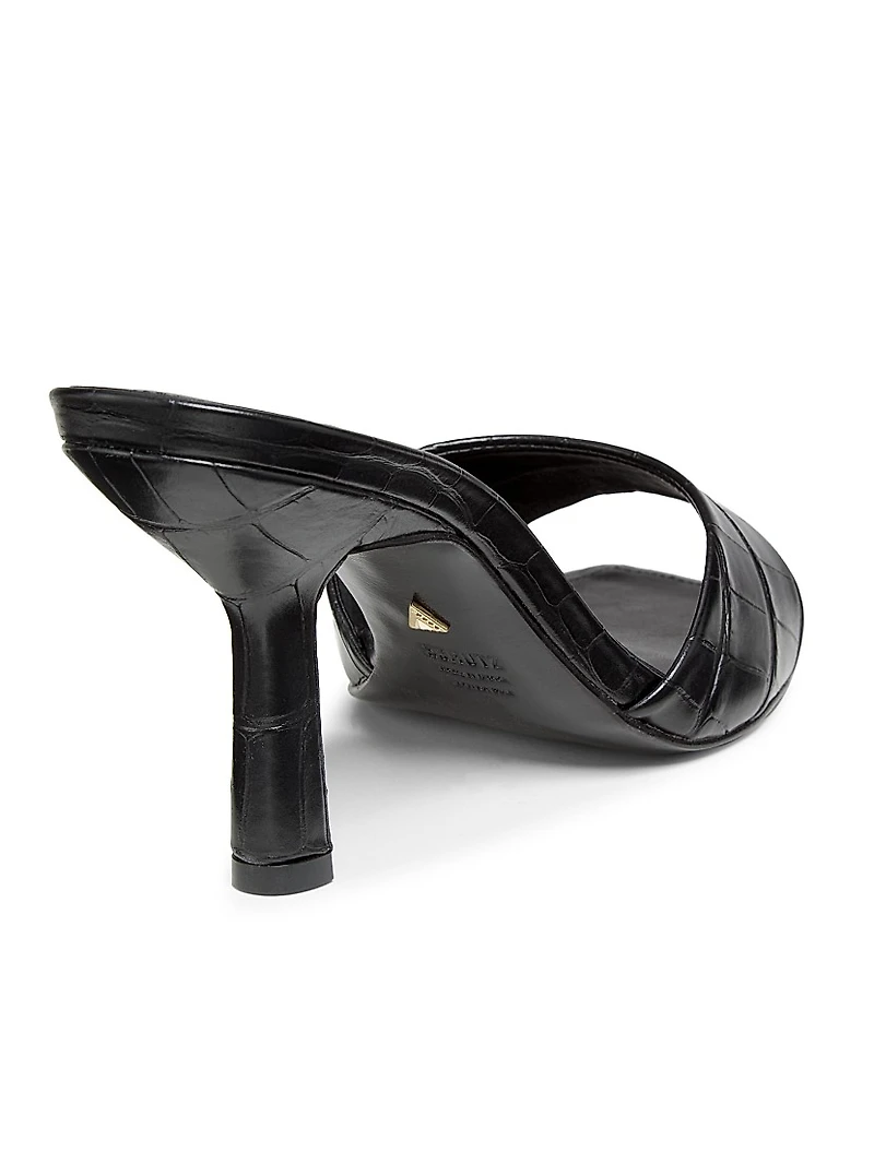 Posseni 90MM Embossed Leather Sandals