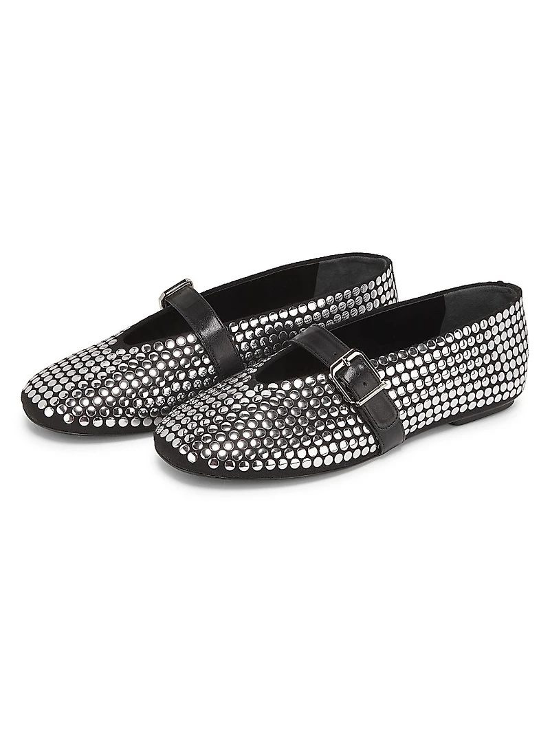 Eiza Studded Leather Ballet Flats