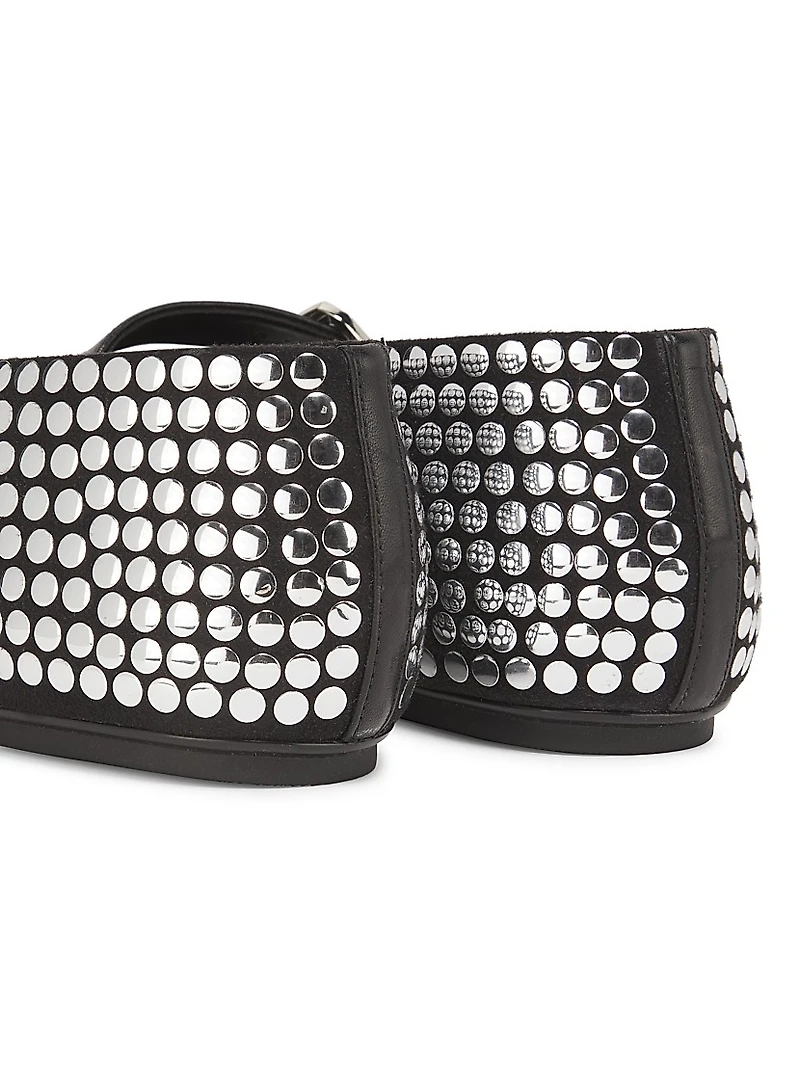 Eiza Studded Leather Ballet Flats