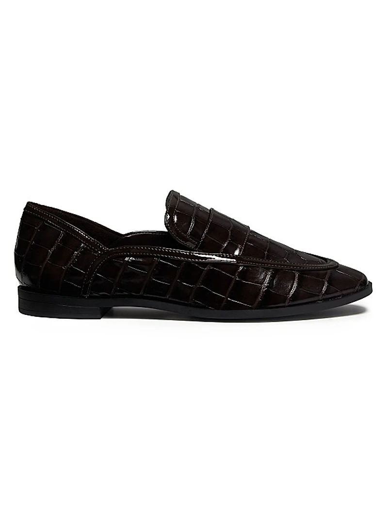 Maurice Croc-Stamped Leather Flats