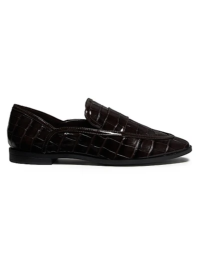 Maurice Croc-Stamped Leather Flats