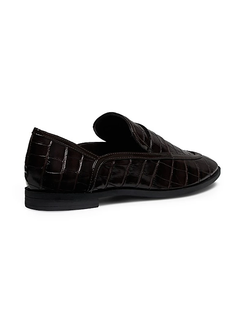Maurice Croc-Stamped Leather Flats