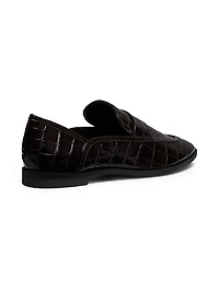 Maurice Croc-Stamped Leather Flats