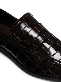 Maurice Croc-Stamped Leather Flats
