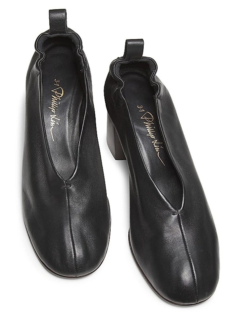 Nadia 90MM Elasticated Leather Pumps