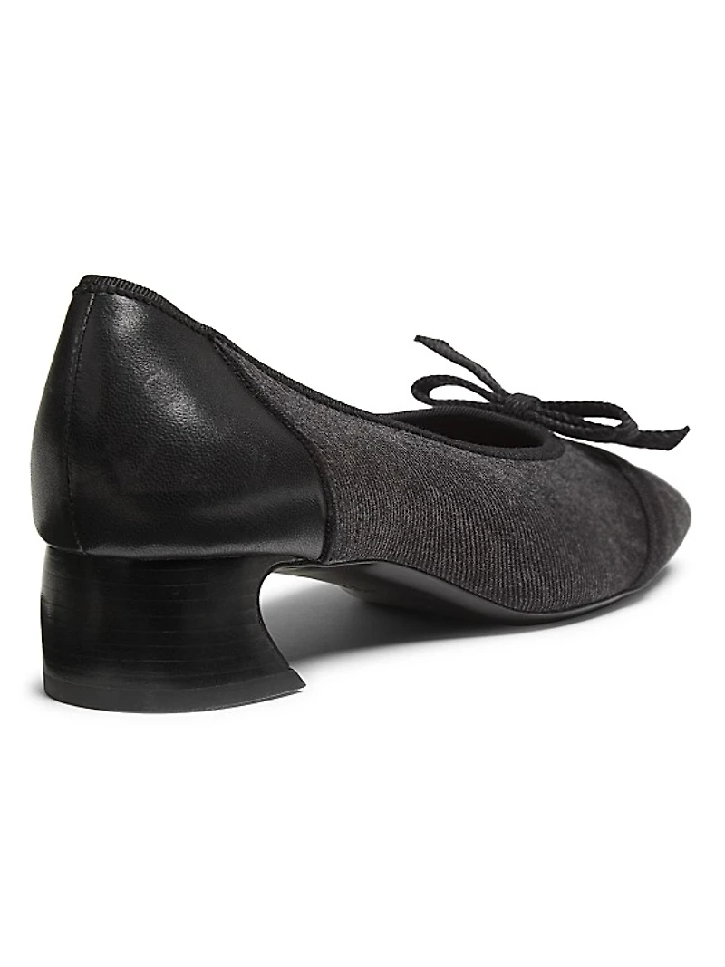 Soft Denim Ballerina Crescent Pumps