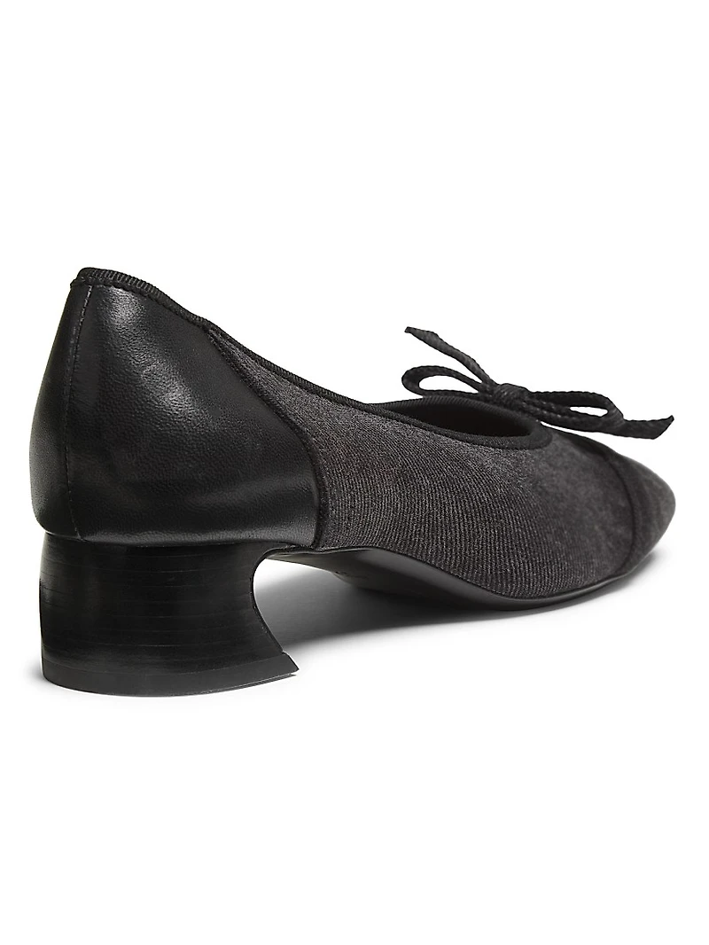 Soft Denim Ballerina Crescent Pumps