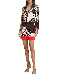 Fallon Printed Satin Drawstring Shorts