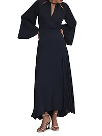 Andra Flute-Sleeve Maxi Dress