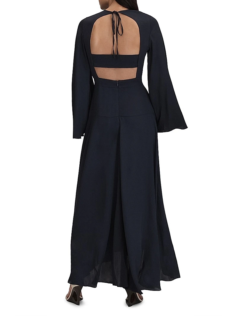Andra Flute-Sleeve Maxi Dress