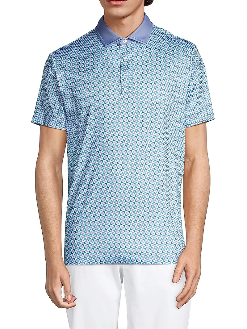 Cowley Pinwheel Print Polo