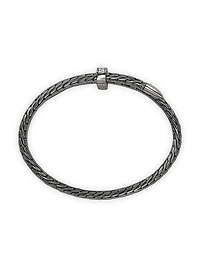 Spear Black-Rhodium-Plated & 0.24 TCW Diamond Bypass Flexible Cuff