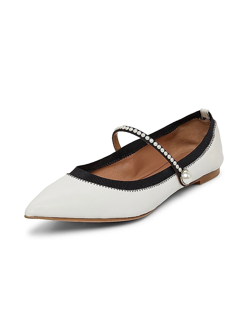 Romy Pearl-Embellished Flats
