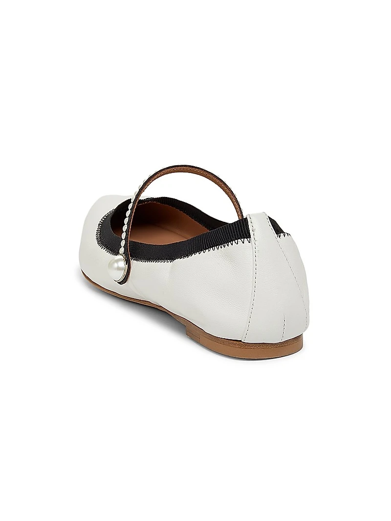 Romy Pearl-Embellished Flats