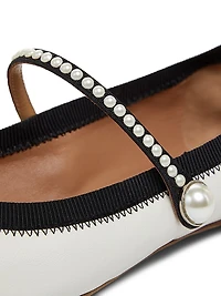 Romy Pearl-Embellished Flats