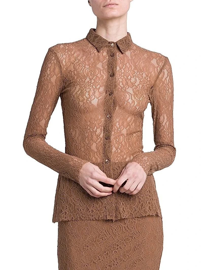 Stretch Lace Long-Sleeve Shirt