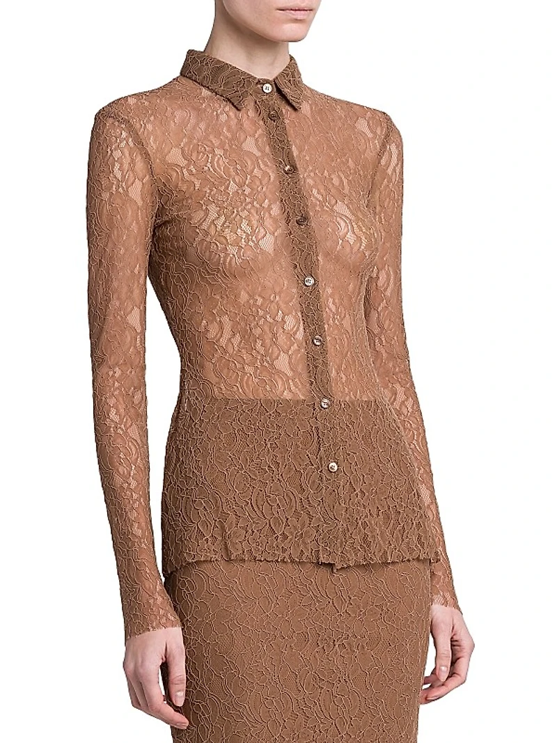 Stretch Lace Long-Sleeve Shirt