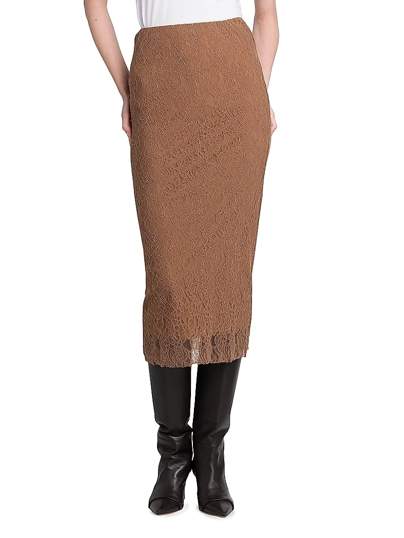 Stretch Lace Midi-Skirt