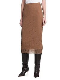 Stretch Lace Midi-Skirt