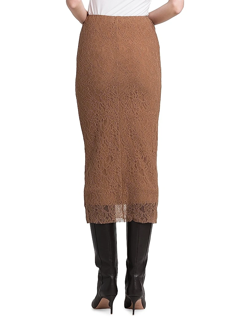 Stretch Lace Midi-Skirt