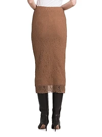 Stretch Lace Midi-Skirt