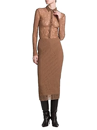 Stretch Lace Midi-Skirt