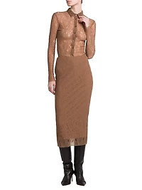 Stretch Lace Midi-Skirt