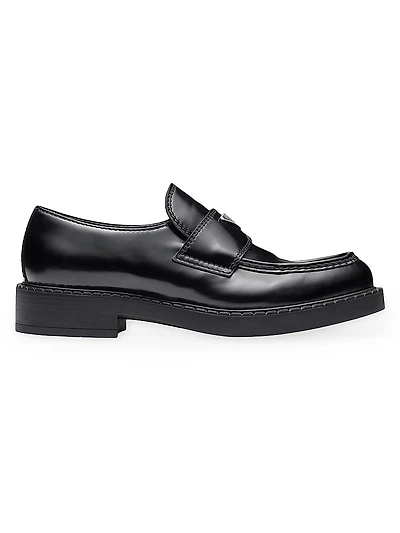 Brushed Leather Loafers