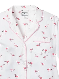 Flamingos Short-Sleeve Shirt & Shorts Pajama Set