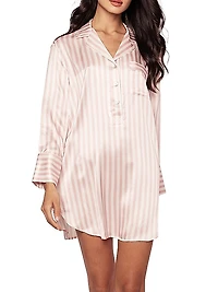 Mulberry Silk Striped Nightshirt
