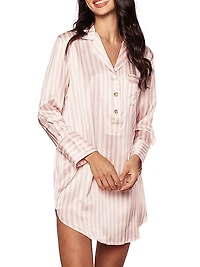 Mulberry Silk Striped Nightshirt