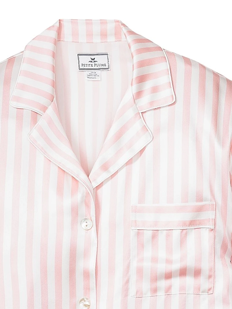 Mulberry Silk Striped Nightshirt