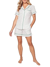 Match Point Short Sleeve Shirt & Shorts Pajama Set