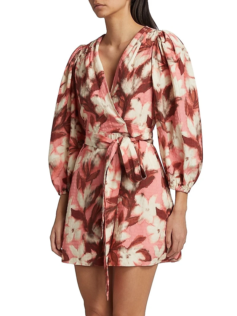 Nolita Floral Tie-Waist Minidress