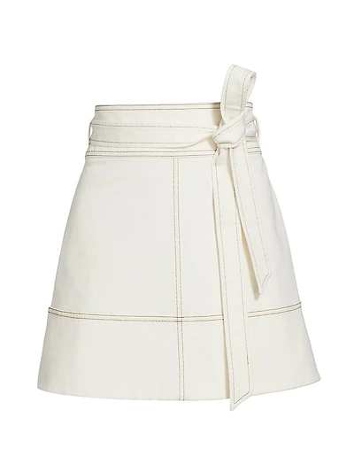 Courtney Denim Tie-Waist A-Line Skirt